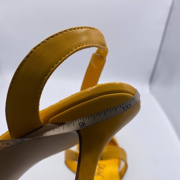 S FOWT yellow pointy toe slingback stilettos heels pumps shoes - Picture 6 of 9